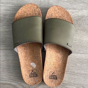 Reef Green Minimalist Cork Sandals